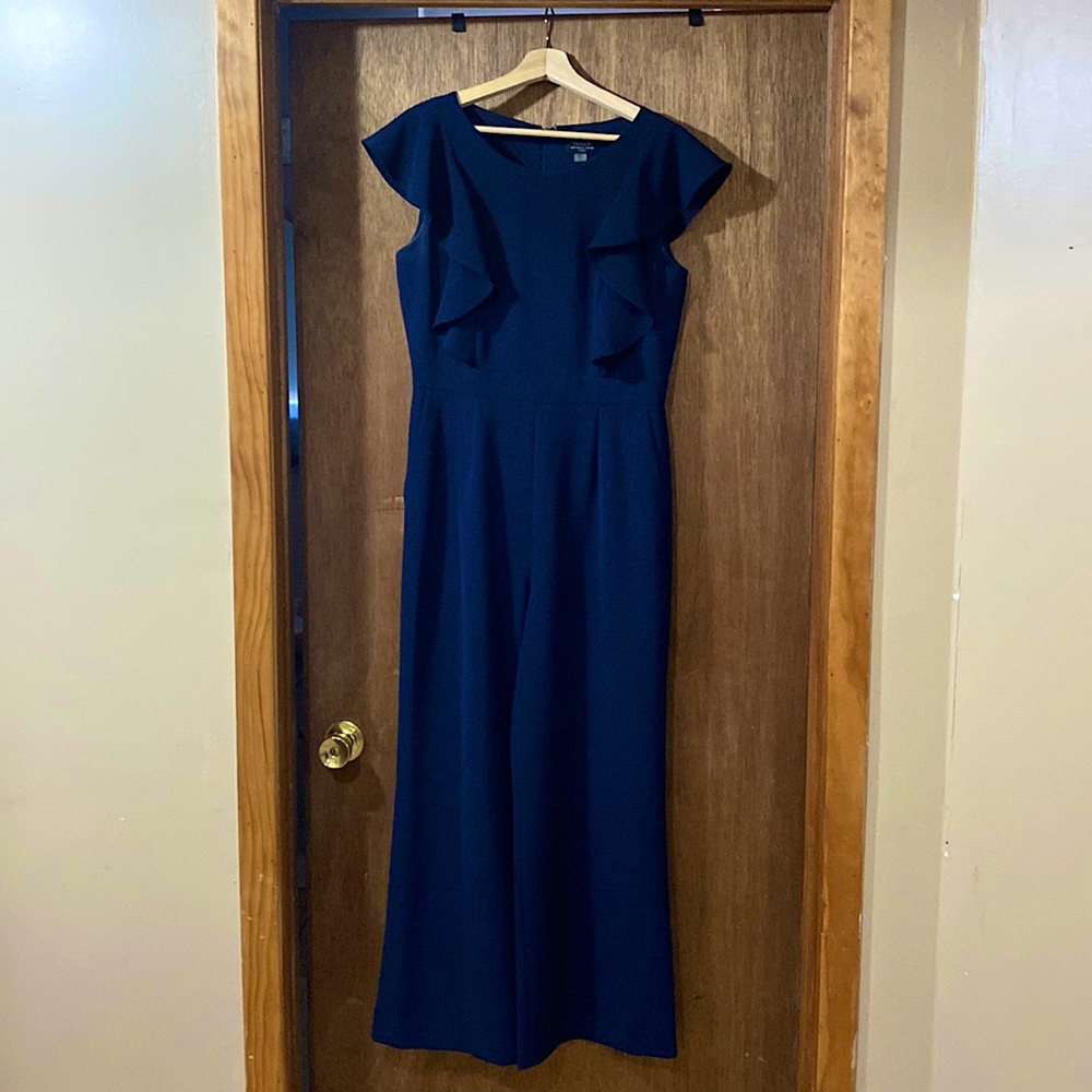 Tahari Navy Blue Jumpsuit
